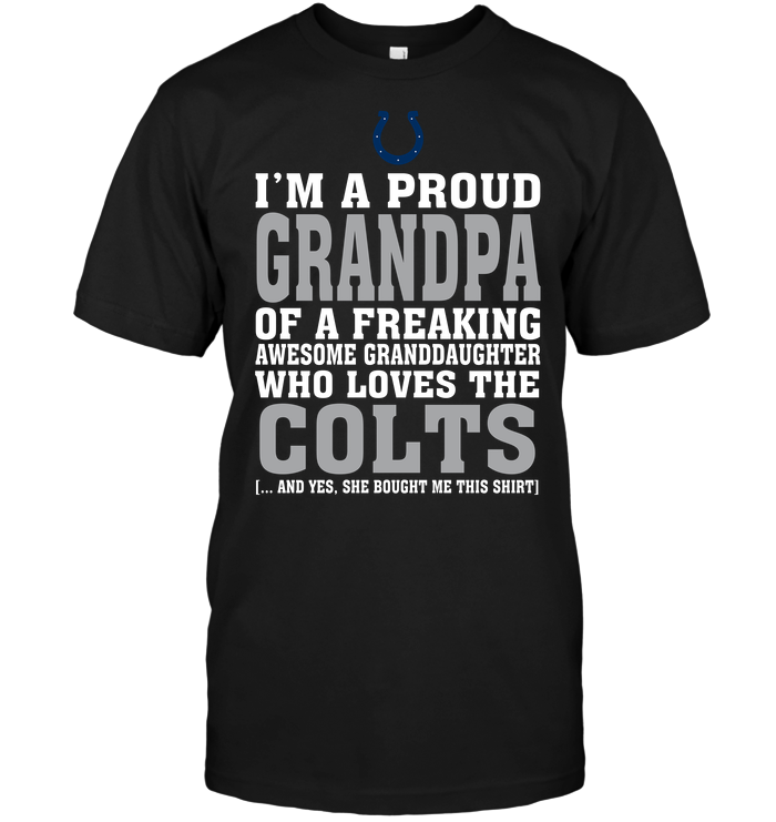 Indianapolis Colts "proud Grandpa Of A Fan Granddaughter" T-Shirt